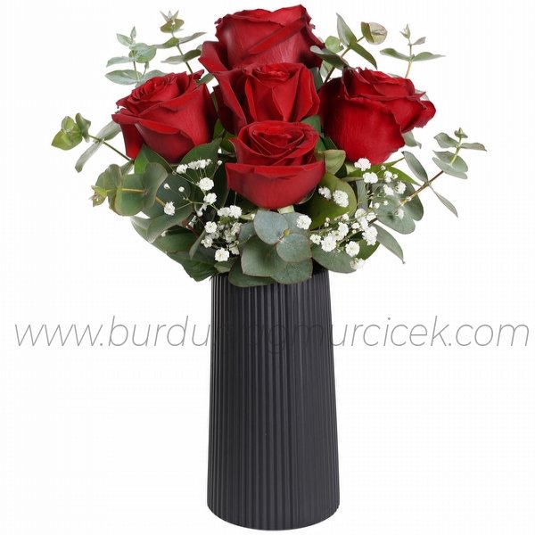 vazoda 5 k?rm?z? gül